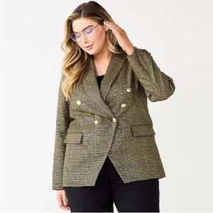 NWT Nine West Metallic Double Breasted Blazer